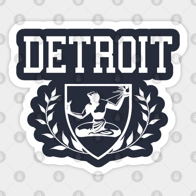 Detroit 313 Crest Sticker by robotface